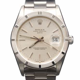 Mens Rolex Stainless Steel Date 15210 Watch with Silver Dial (SKU 15210FPAMT)