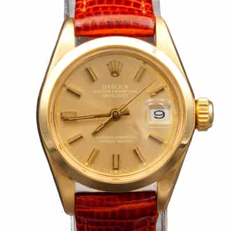 Ladies Rolex 18K Yellow Gold Datejust Watch Model Ref. 6916 with Bronze Dial (SKU 5078663AMT)