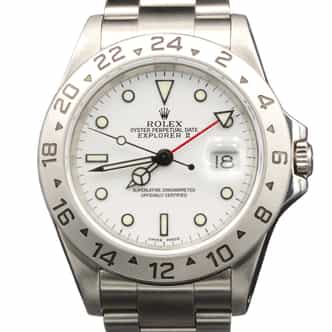 Mens Rolex Stainless Steel Explorer II Watch White Dial 16570 (SKU K618256AMT)