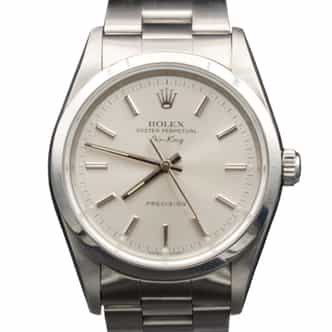 Mens Rolex Stainless Steel Air-King Watch Silver Dial 14000 (SKU W461829AMT)