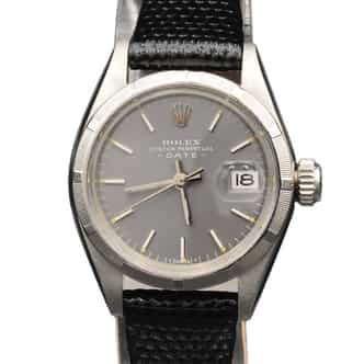 Ladies Rolex Stainless Steel Date Watch Slate Gray Dial 6919 (SKU 3900751BLAMT)