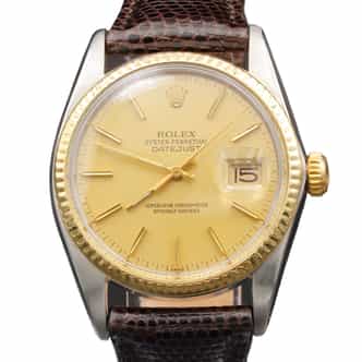 Mens Rolex Two-Tone 18K/SS Datejust Watch with Gold Champagne Dial 16253 (SKU 6407506BRAMT)