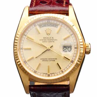 Mens Rolex 18K Gold Day-Date 18038 Watch with Champagne Dial (SKU 5910006BRAMT)