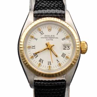 Ladies Rolex Two-Tone 14K/SS Date Watch White Roman Dial 6917 (SKU 7275249BLAMT)