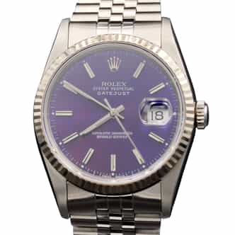 Mens Rolex Stainless Steel Datejust 16234 Watch Blue Dial Jubilee Band (SKU X755791JAMT)