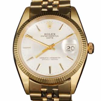 Mens Rolex 14K Yellow Gold Date Watch Ref. 1503 with Silver Dial (SKU 6122594SSAMT)