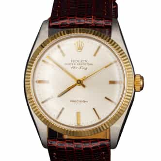 Mens Vintage Rolex Two-Tone Air-King Watch Ref 5501 with Silver Dial (SKU 1326094AMT)