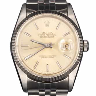 Mens Rolex Stainless Steel Datejust 16234 Watch Silver Dial (SKU A174778AMT)