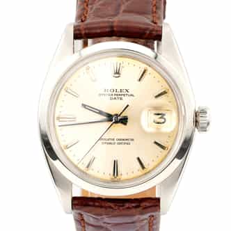 Mens Vintage Rolex Stainless Steel Date Watch Model Ref. 1500 (SKU 717864AMT)