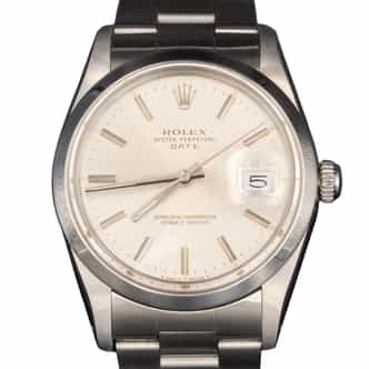 Mens Rolex Stainless Steel Date Watch with Silver Dial 15000 (SKU 15000FPAMT)