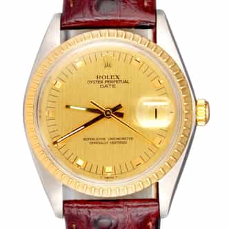 Mens Rolex Two-Tone 14K/SS Date Watch Model ref 1505 Champagne Dial (SKU 2245764BRAMT)