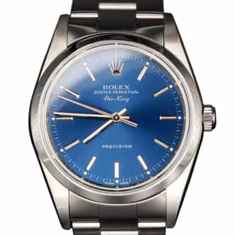 Mens Rolex Stainless Steel Air-King Watch Blue Dial 14000M (SKU Y323322AMT)