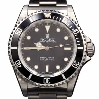 Mens Rolex Stainless Steel Submariner Watch Black Dial 14060 (SKU 14060BLAMT)