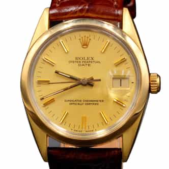 Mens Rolex Gold Shell Date Watch with Gold Champagne Dial 15505 (SKU 8369853BRAMT)