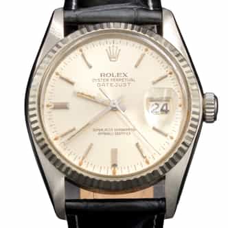 Mens Rolex Stainless Steel Datejust 16014 Watch with Silver Dial (SKU 5977823BLAMT)