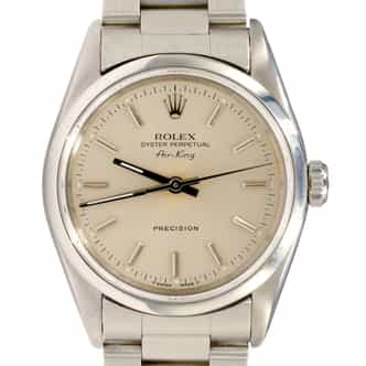 Mens Rolex Stainless Steel Air-King Watch 14000 Silver Dial (SKU E894586FPAMT)