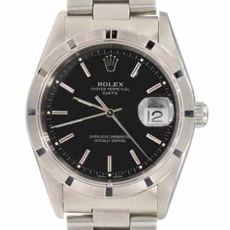 Mens Rolex Stainless Steel Date Watch Black Dial 15210 (SKU F325146AMT)