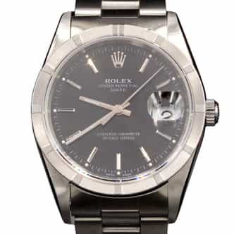 Mens Rolex Stainless Steel Date Watch Black Dial 15210 (SKU F325146AMT)
