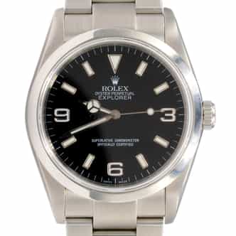 Mens Rolex Stainless Steel Explorer I Watch Black Dial 114270 (SKU Z126314FPAMT)