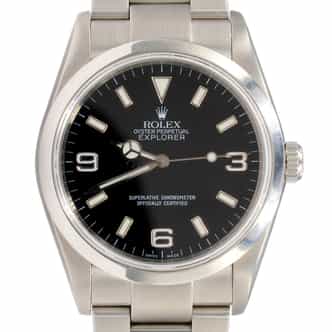 Mens Rolex Stainless Steel Explorer I Watch Black Dial 114270 (SKU Z126314FPAMT)