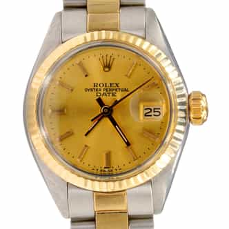 Ladies Rolex Two-Tone Date Watch Gold Champagne Dial 6917 (SKU 4187870AMT)