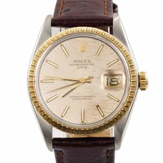 Mens Rolex Two-Tone 14K/SS Date Watch Gold Mosaic Dial 1505 (SKU 5614829AMT)