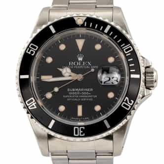 Mens Rolex Black Stainless Steel Submariner Watch Black Dial 16610 (SKU L232407FPAMT)
