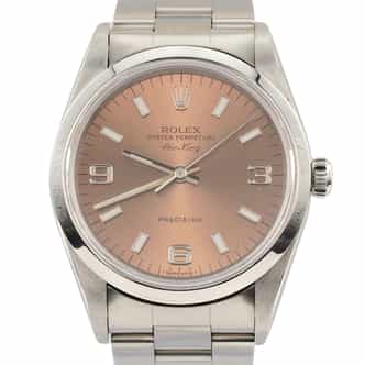 Mens Rolex Stainless Steel Air-King Watch Salmon Dial 14000 with Rolex Paperwork (SKU U119834AMT)