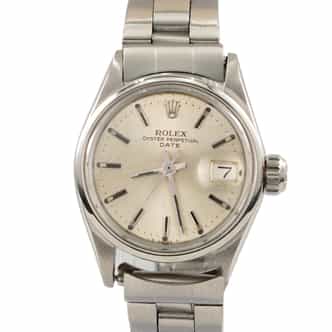 Ladies Rolex Date Ref. 6516 Stainless Steel Silver Dial Watch (SKU 2418758AMT)