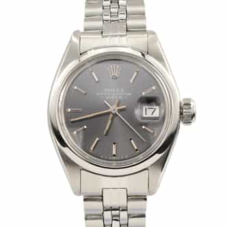 Ladies Rolex Stainless Steel Date Watch Slate Gray Dial 6916 (SKU 5007493AMT)