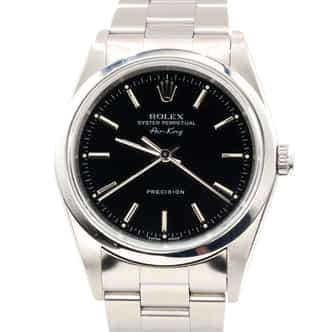Mens Rolex Stainless Steel Air-King Watch Black Dial 14010M (SKU F106315AMT)