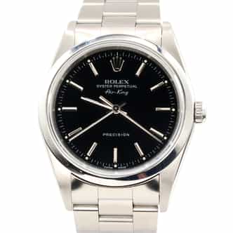 Mens Rolex Stainless Steel Air-King Watch Black Dial 14010M (SKU F106315AMT)