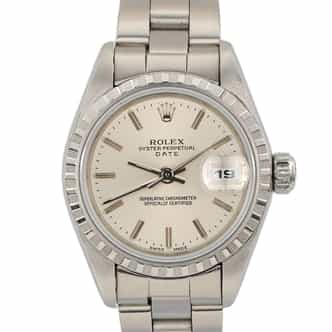 Ladies Rolex Stainless Steel Date Watch Silver Dial 79240 with Papers (SKU A736213AMT)