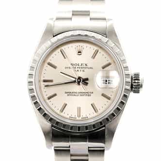 Ladies Rolex Stainless Steel Date Watch Silver Dial 79240 with Papers (SKU A736213AMT)