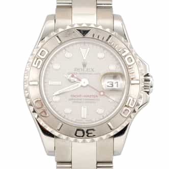 Ladies Rolex Stainless Steel & Platinum Yacht-Master Watch 169622 (SKU K831405AMT)