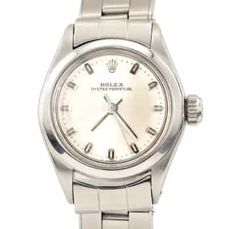 Ladies Rolex Stainless Steel Oyster Perpetual Watch Silver Dial 6618 (SKU 2658949FPAMT)