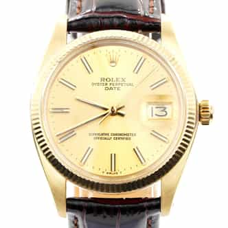 Mens Rolex 18K Yellow Gold Date Watch Gold Champagne Dial 1503 (SKU 5637884AMT)