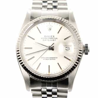 Mens Rolex Stainless Steel Datejust Watch Silver Dial Jubilee Band 16014 (SKU 8302230FPAMT)