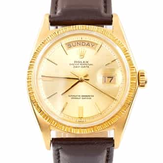 Mens Rolex 18K Gold Day Date Watch with Gold Champagne Dial 1807 (SKU 2345181LAMT)