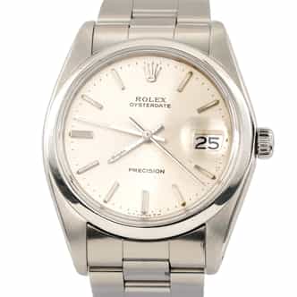 Mens Rolex Stainless Steel Oysterdate Watch Silver Dial Oyster Band 6694 (SKU 5285531OAMT)