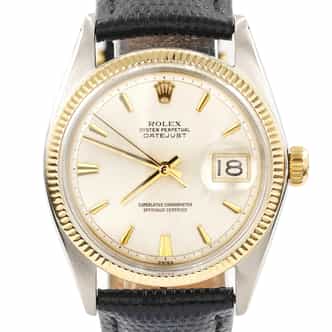 Mens Vintage Rolex Two-Tone Datejust Ref. 1601 Watch with Silver Dial (SKU 631438AMT)