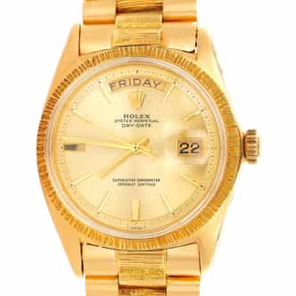 Mens Rolex 18K Gold Day Date President Watch with Gold Champagne Dial 1807 (SKU 2345181BPAMT)