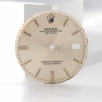 Pre Owned Mens Rolex Silver Datejust Dial for 1600, 1601, 1603 (SKU DIAL0015)