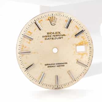 Pre Owned Mens Rolex Silver Datejust Dial for 1600, 1601, 1603 (SKU DIAL0016)