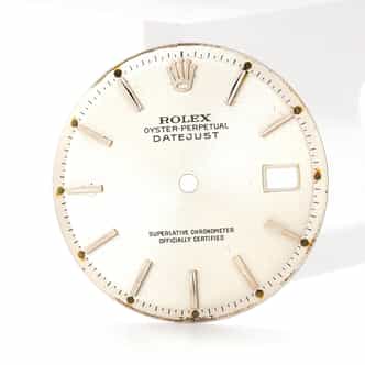 Pre Owned Mens Rolex Silver Datejust Dial for 1600, 1601, 1603 (SKU DIAL0017)