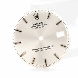 Pre Owned Mens Rolex Silver Datejust Dial for 1600, 1601, 1603 (SKU DIAL0018)