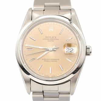 Mens Rolex Stainless Steel Date Watch Light Brown Patina Dial 15200 (SKU U913972AMT)