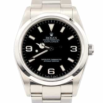 Mens Rolex Stainless Steel Explorer I Watch 114270 Black Dial (SKU Z126314AFPAMT)