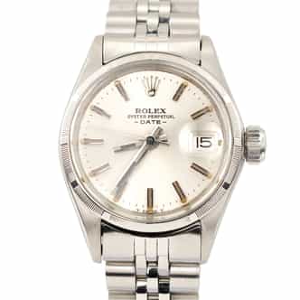Ladies Rolex Stainless Steel Date Watch Silver Dial Jubilee Band 6524 (SKU 2146003AMT)