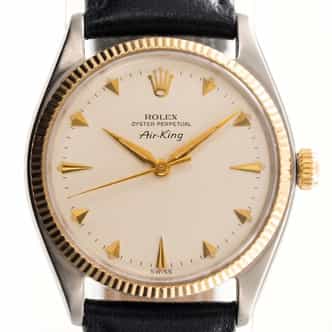 Mens Vintage Rolex Two-Tone Air-King Watch Ref 5501 with Arrowhead Dart Dial (SKU 846452AMT)